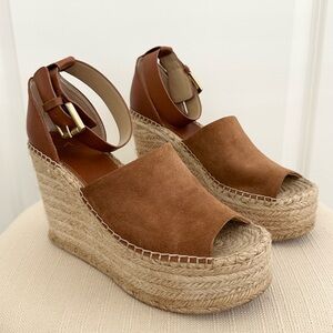 Brown Espadrille Wedge Sandals